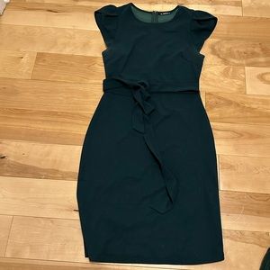 Emerald fitted midi dress